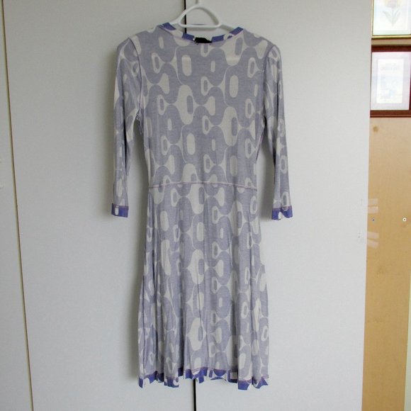 Sinequanone Cornflower Blue White Faux Wrap Dress - Picture 7 of 7